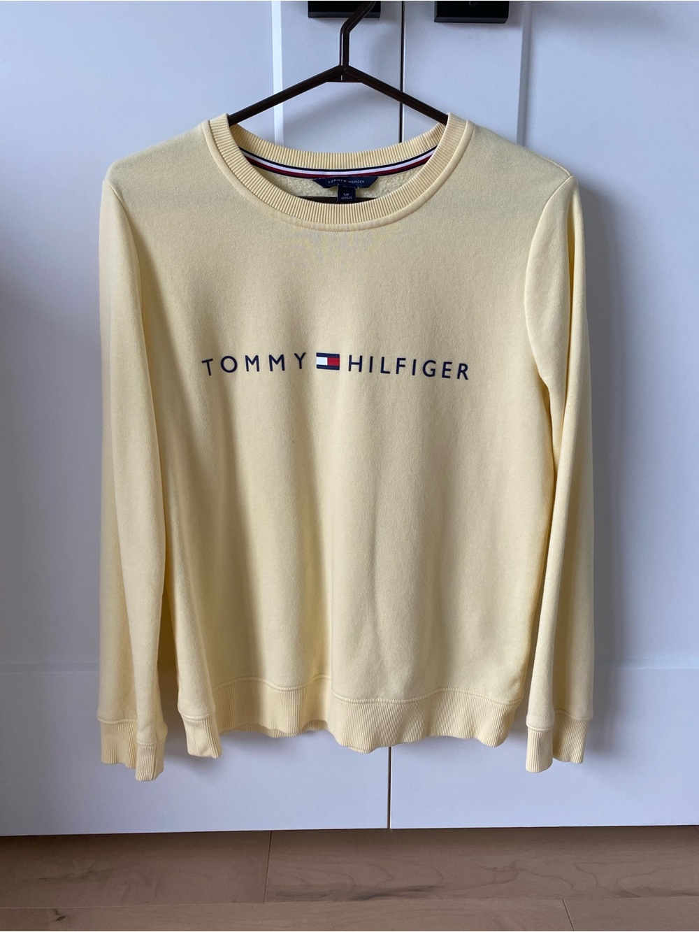 Tommy Hilfiger Pale Yellow Logo Crew Sweatshirt